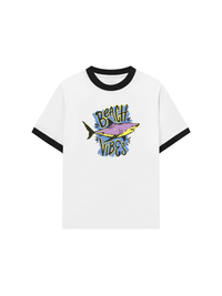 Áo Thun Ringer Relaxed Fit Ocean Beach Vibes Shark