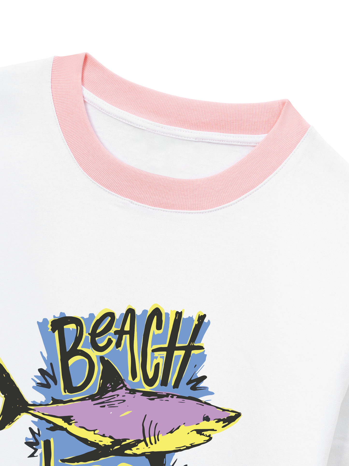 Áo Thun Ringer Relaxed Fit Ocean Beach Vibes Shark