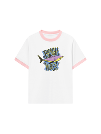 Áo Thun Ringer Relaxed Fit Ocean Beach Vibes Shark