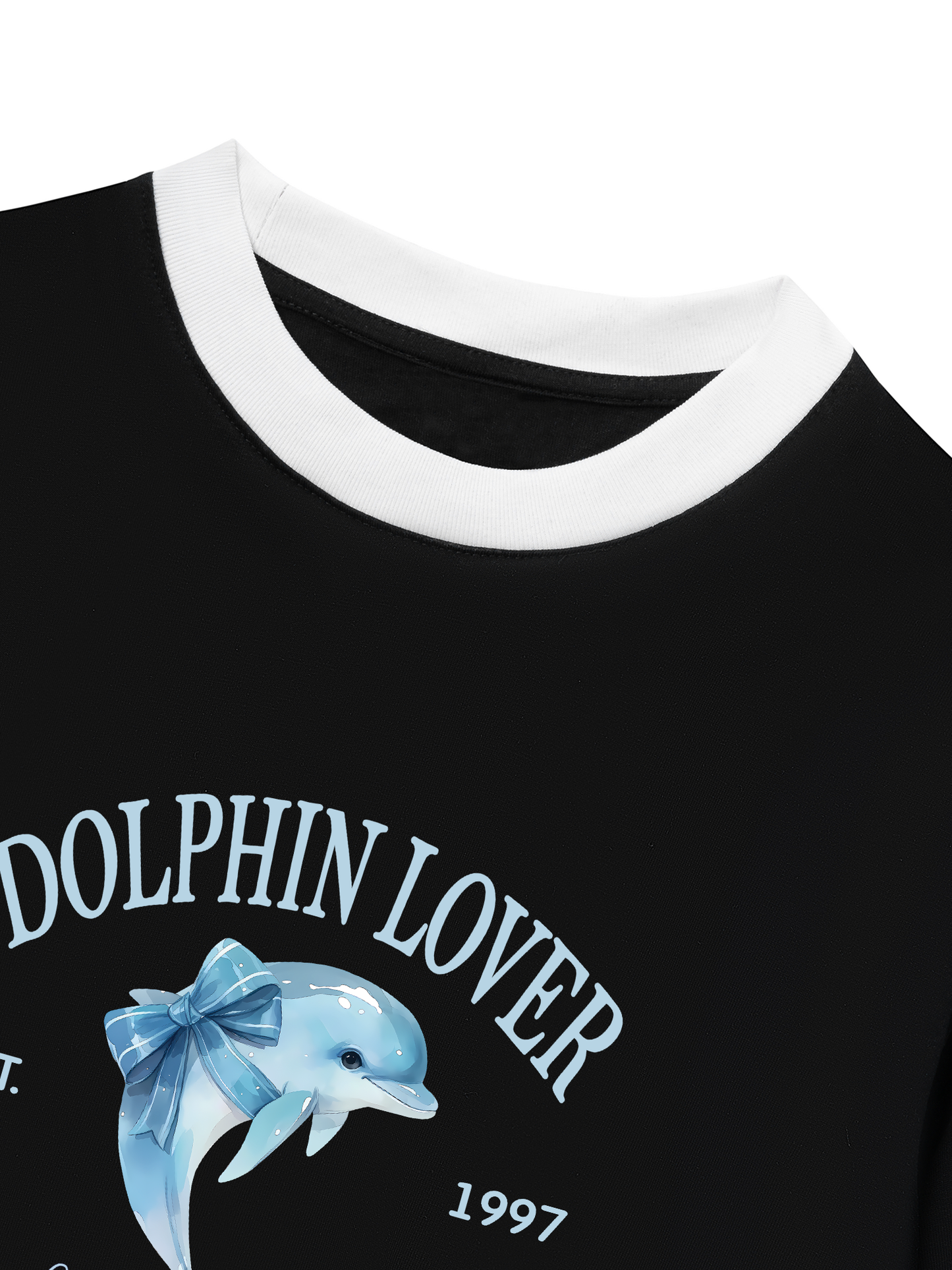 Áo Thun Ringer Relaxed Fit Ocean Dolphin Lover