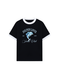 Áo Thun Ringer Relaxed Fit Ocean Dolphin Lover