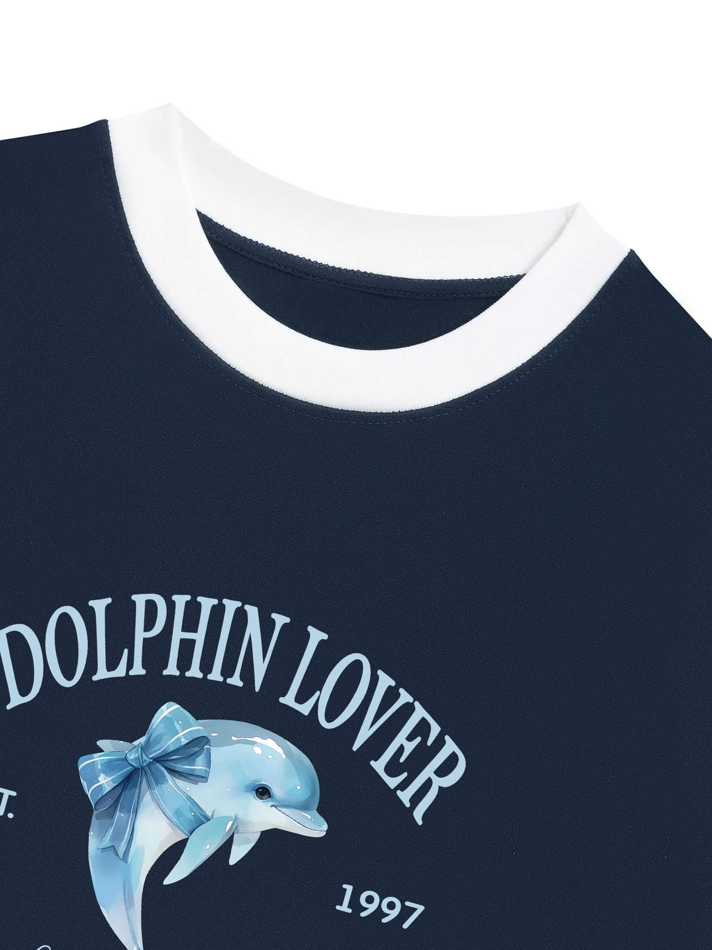 Áo Thun Ringer Relaxed Fit Ocean Dolphin Lover