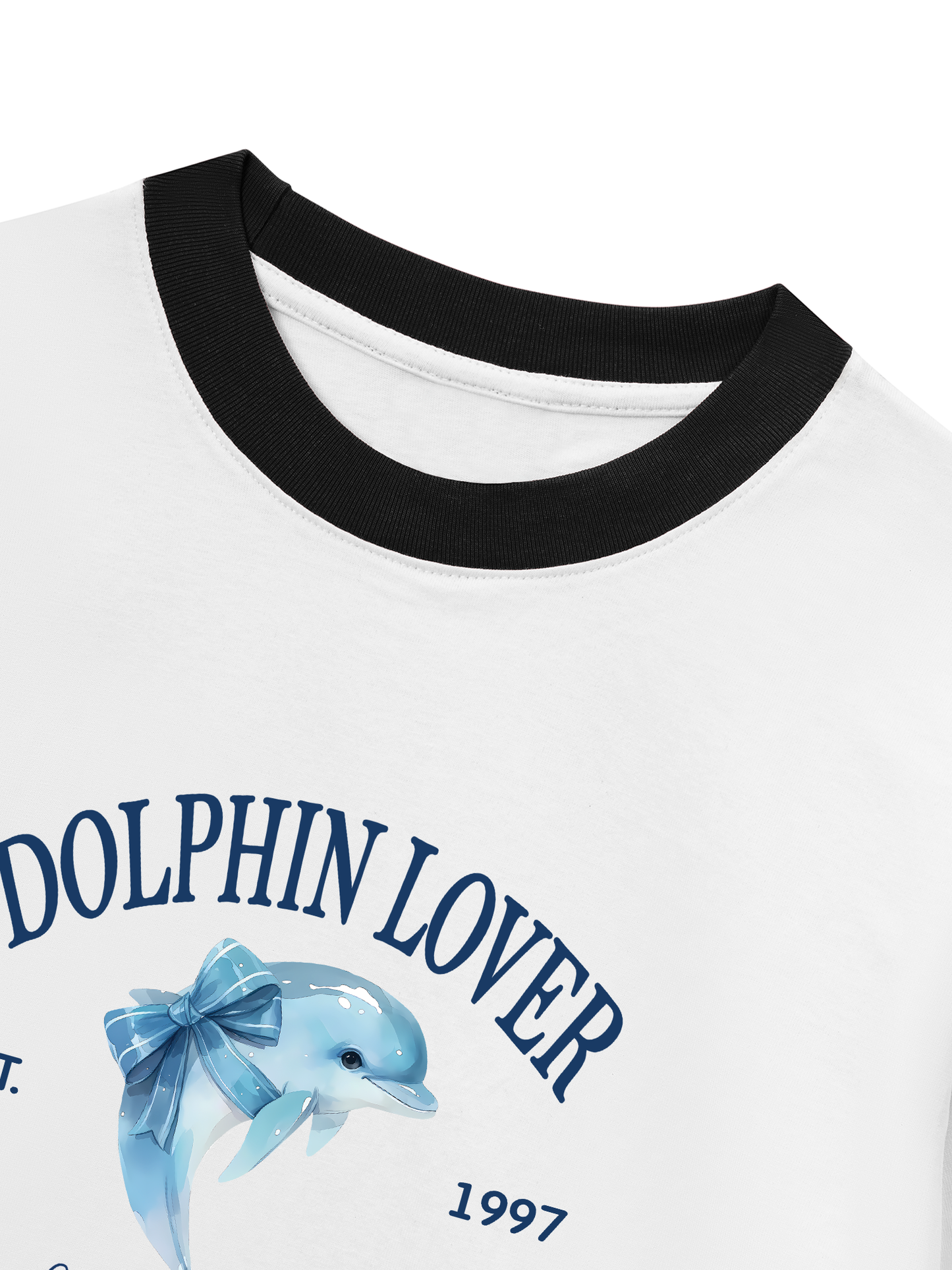 Áo Thun Ringer Relaxed Fit Ocean Dolphin Lover