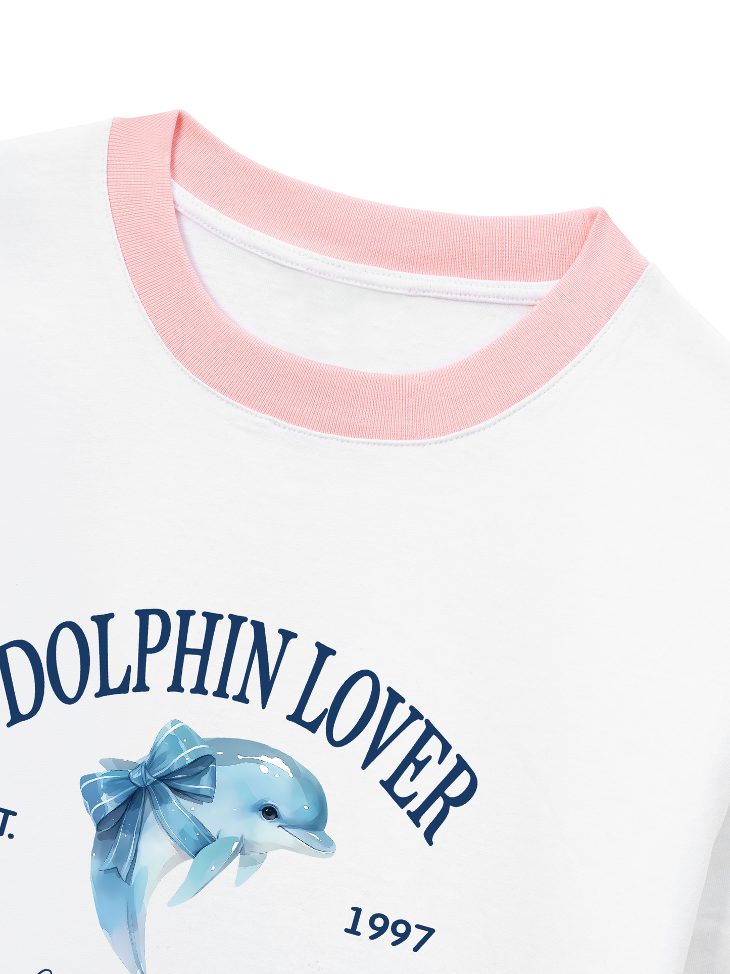 Áo Thun Ringer Relaxed Fit Ocean Dolphin Lover