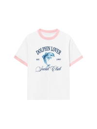 Áo Thun Ringer Relaxed Fit Ocean Dolphin Lover