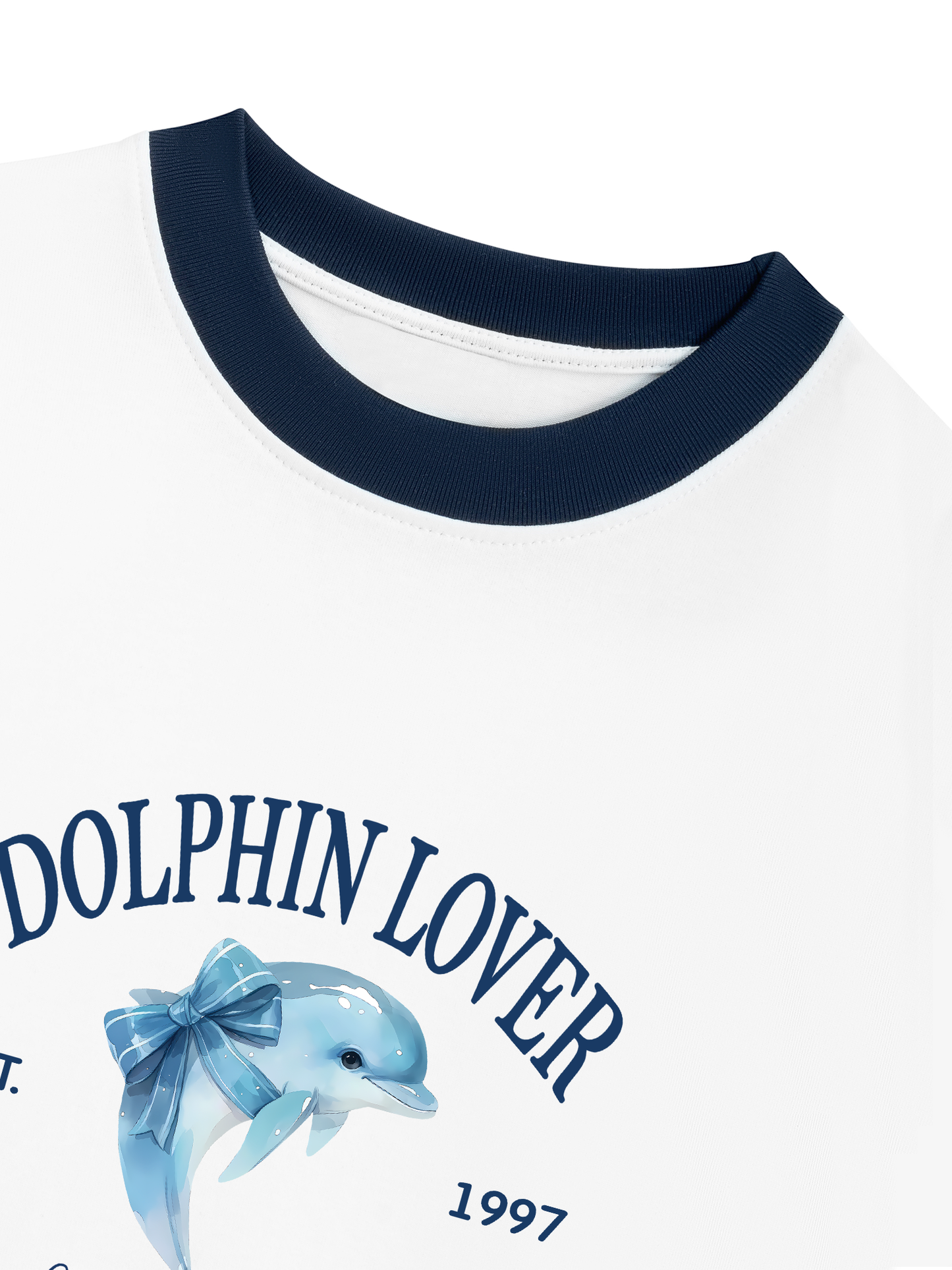 Áo Thun Ringer Relaxed Fit Ocean Dolphin Lover