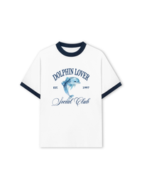 Áo Thun Ringer Relaxed Fit Ocean Dolphin Lover
