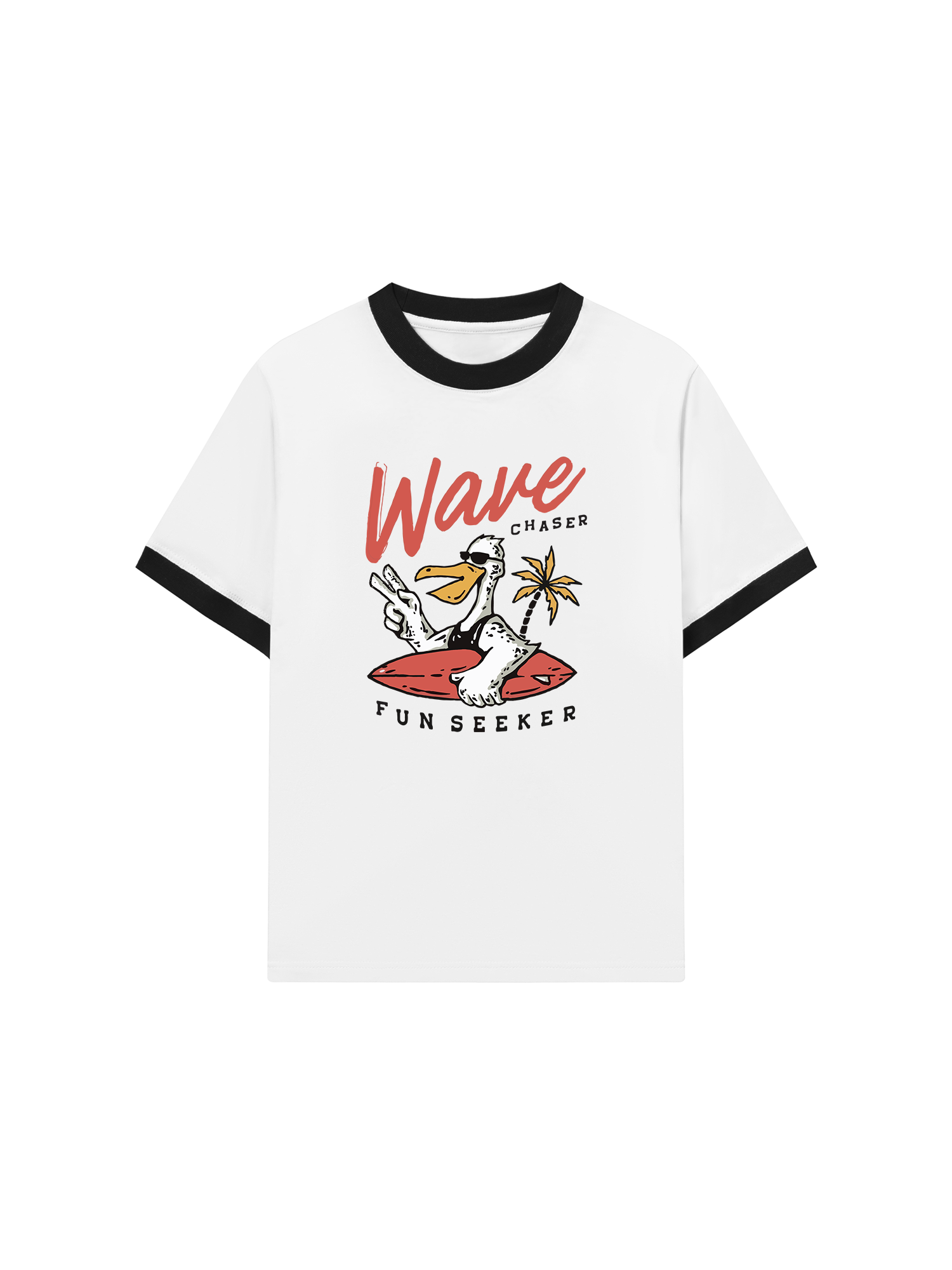Áo Thun Ringer Relaxed Fit Ocean Duck Waves