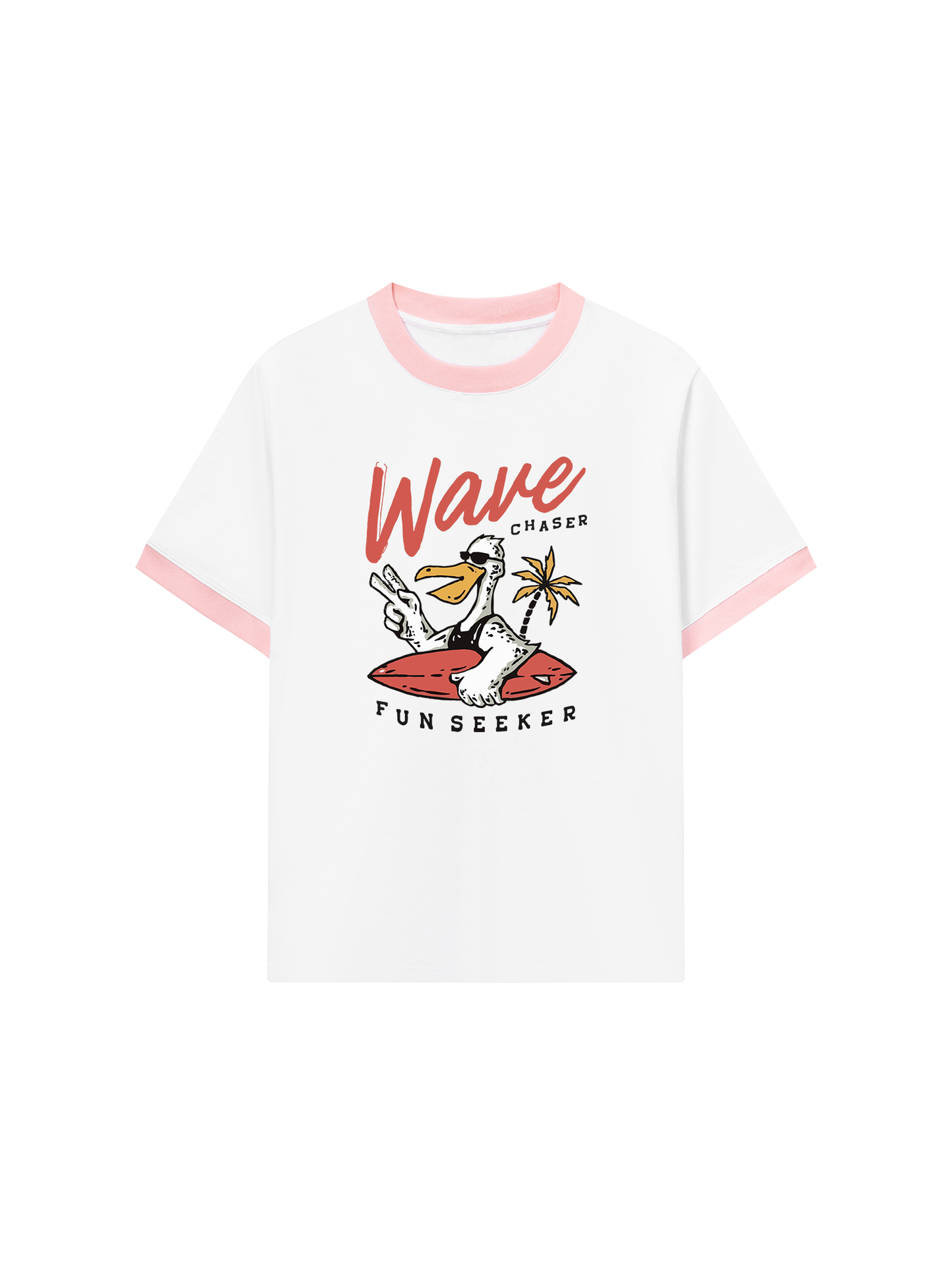 Áo Thun Ringer Relaxed Fit Ocean Duck Waves