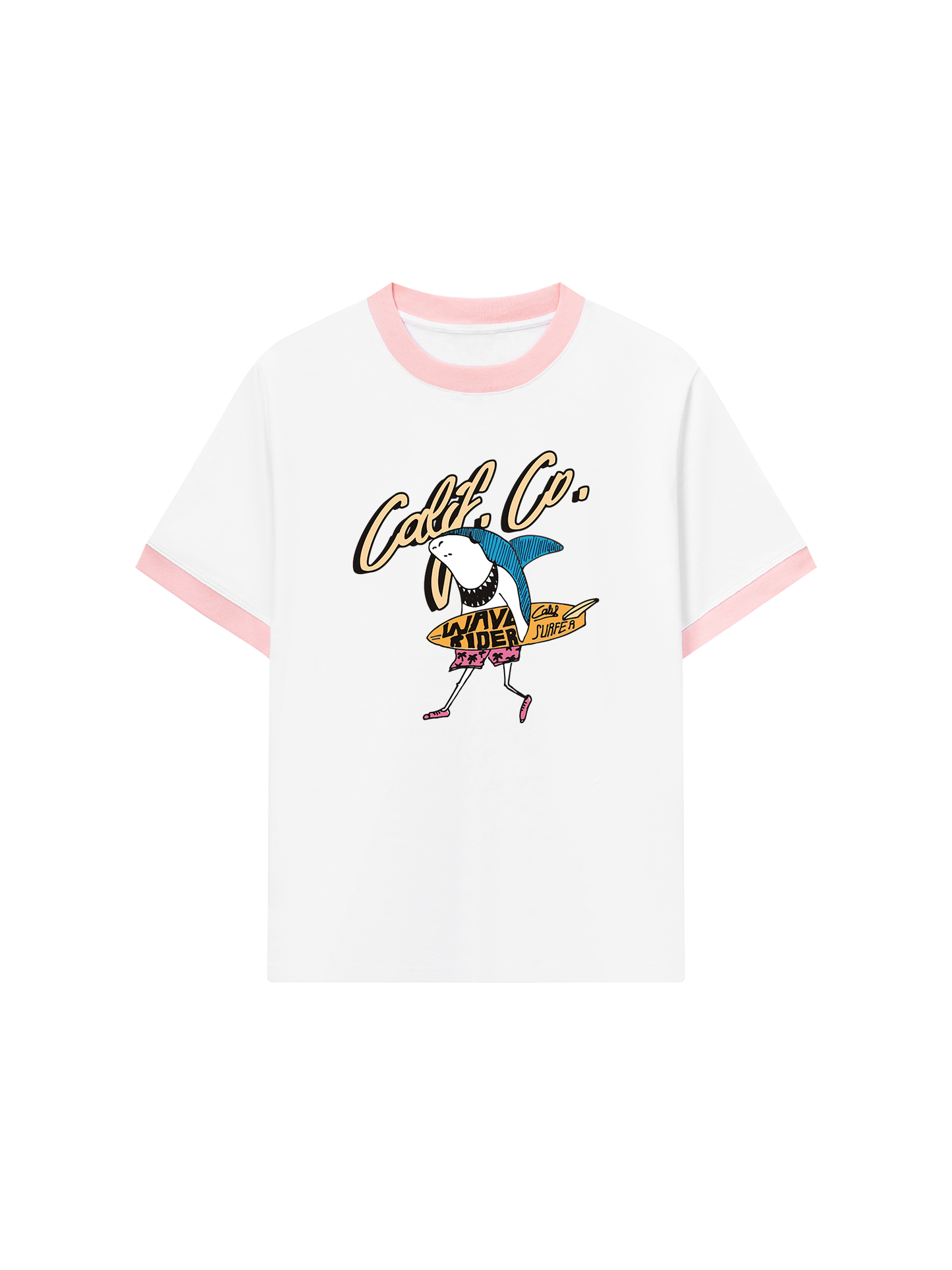Áo Thun Ringer Relaxed Fit Ocean Shark Surf