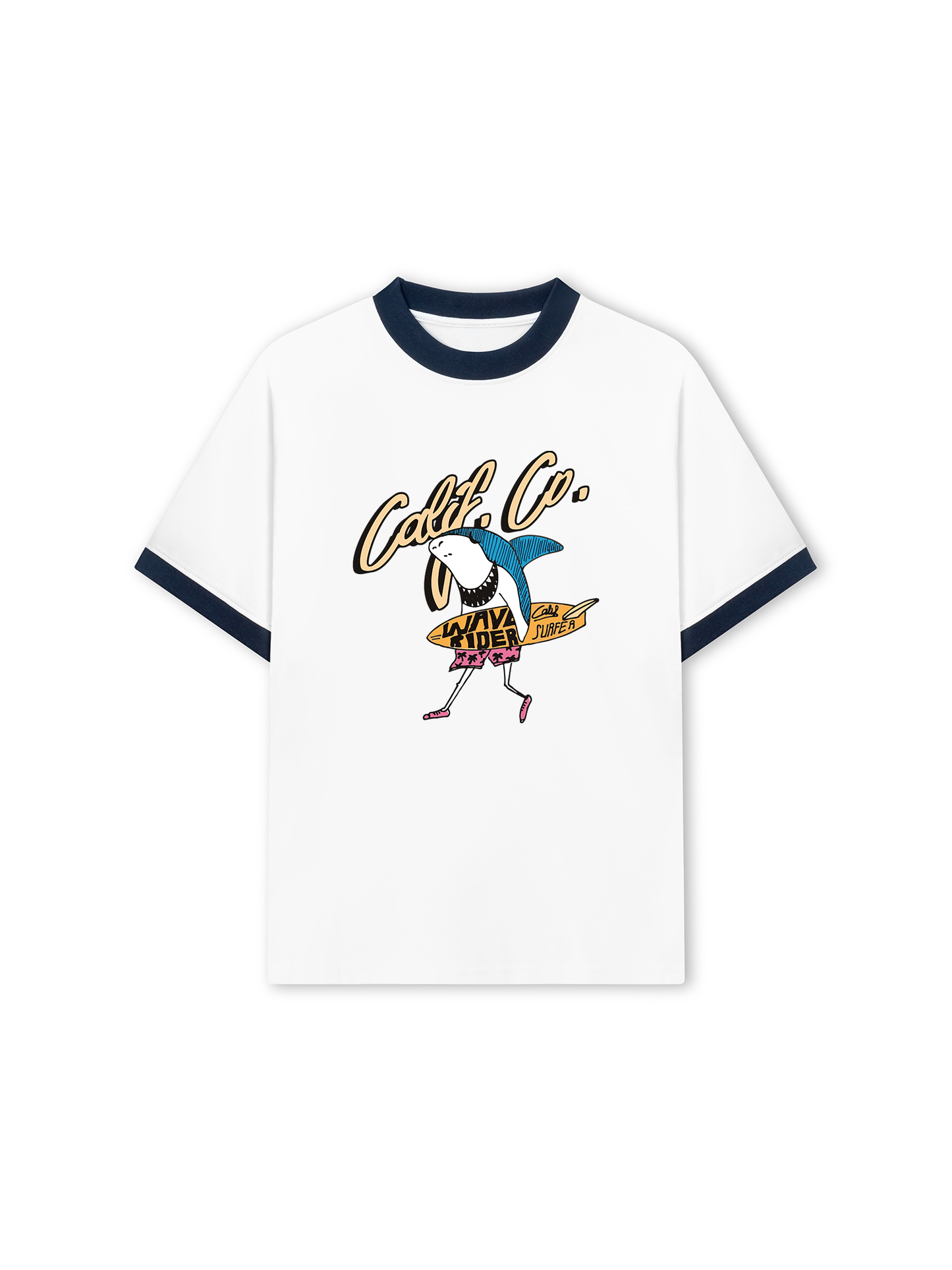Áo Thun Ringer Relaxed Fit Ocean Shark Surf
