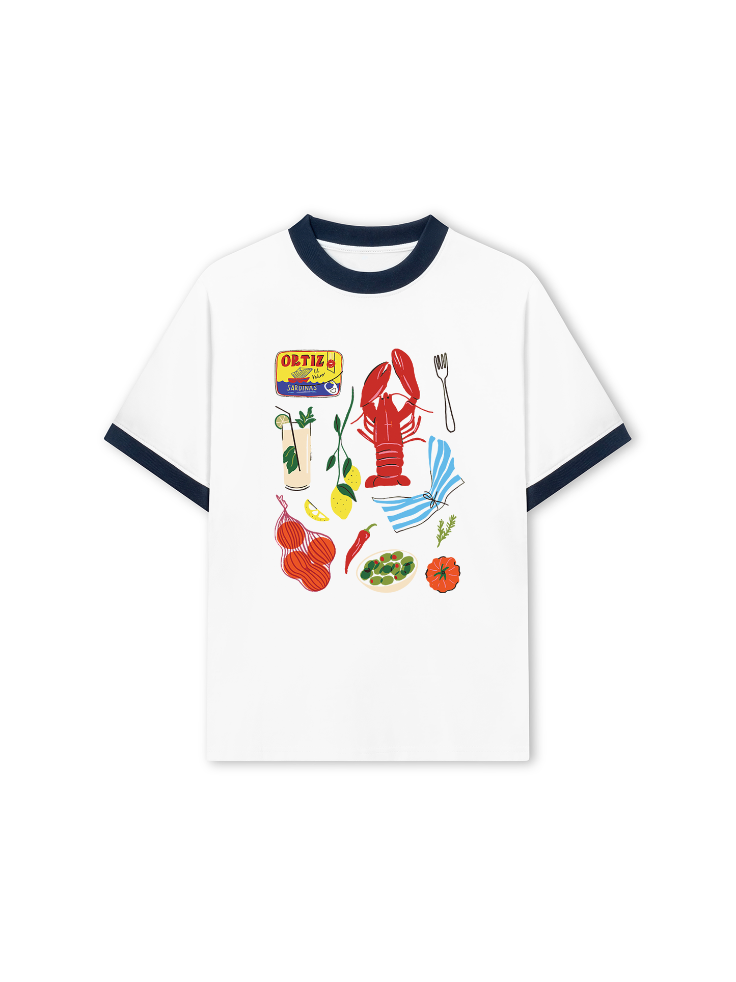 Áo Thun Ringer Relaxed Fit Ocean Vibes