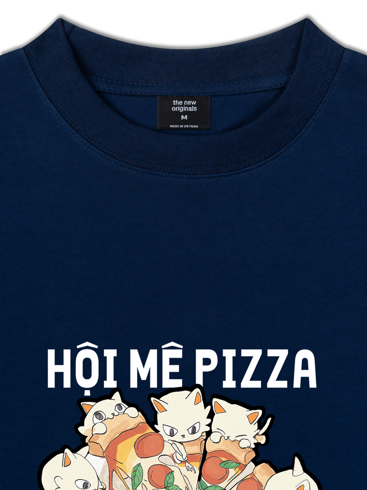 Áo Thun Relaxed Fit Hội Mèo Mê Pizza