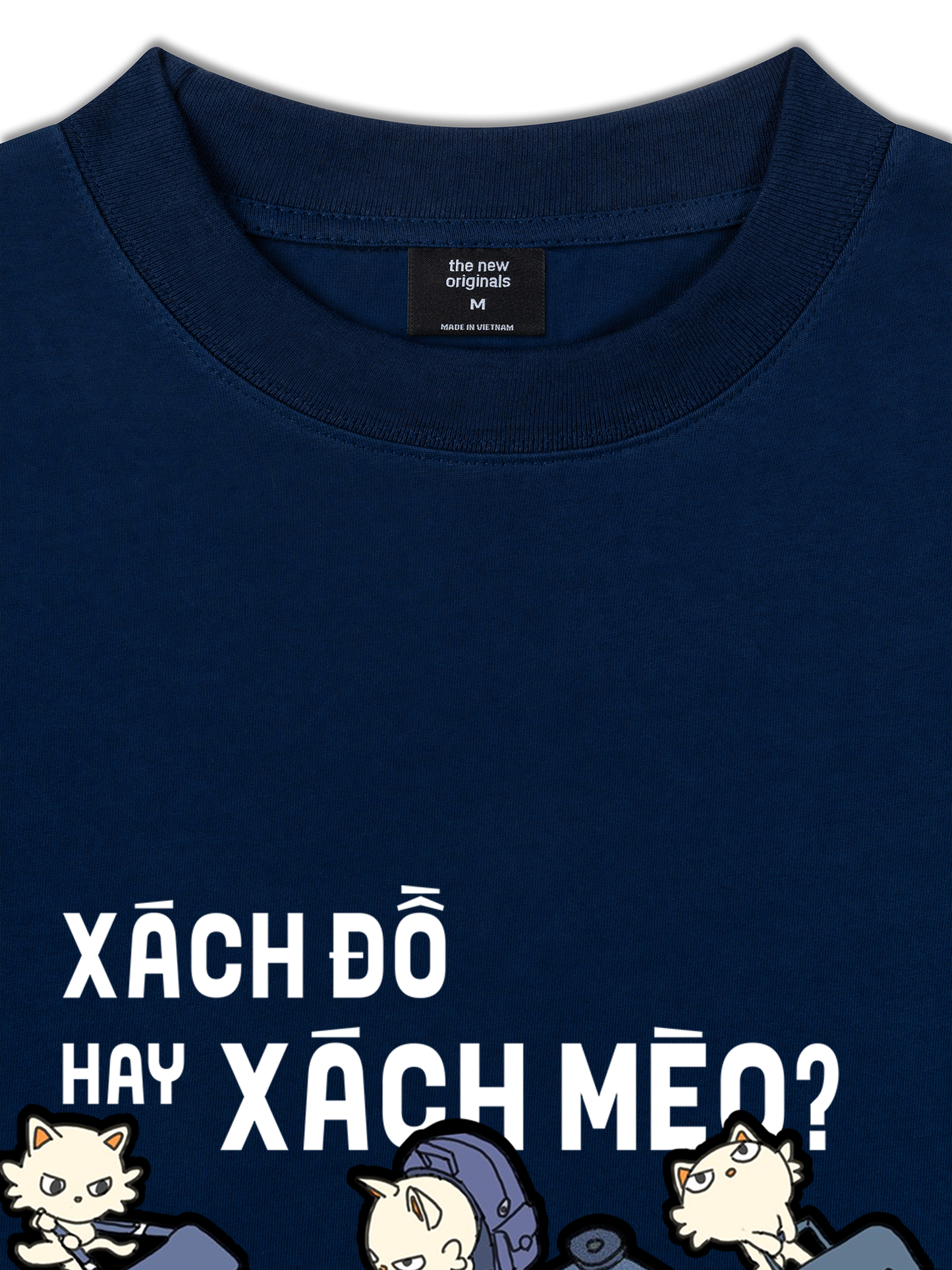 Áo Thun Relaxed Fit Hội Mèo Xách Vali