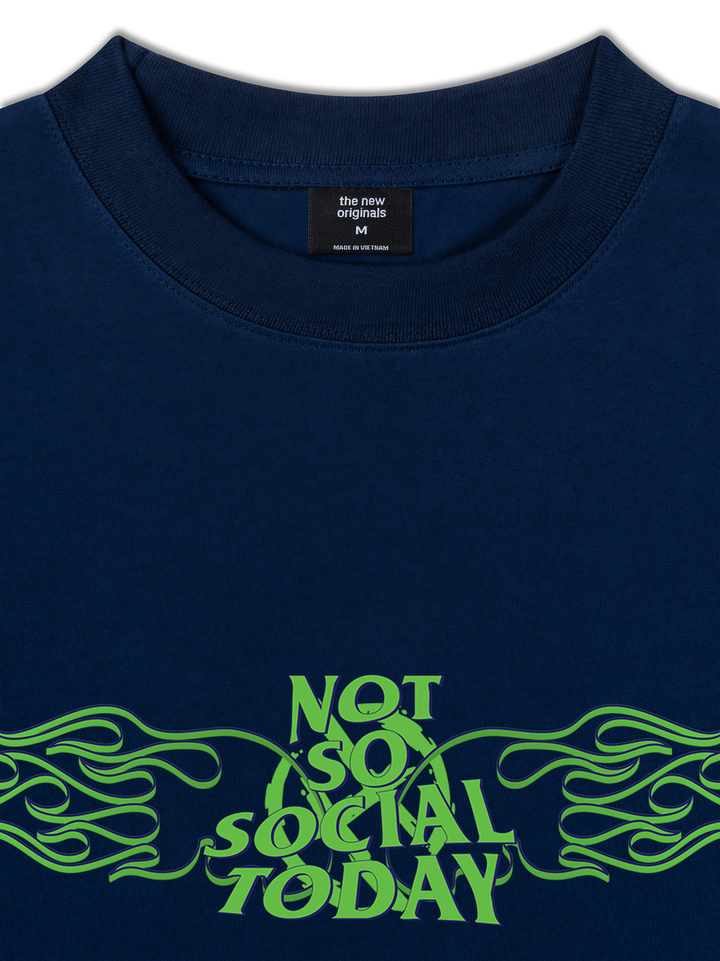 Áo Thun Relaxed Fit Not So Social Today Green Fire