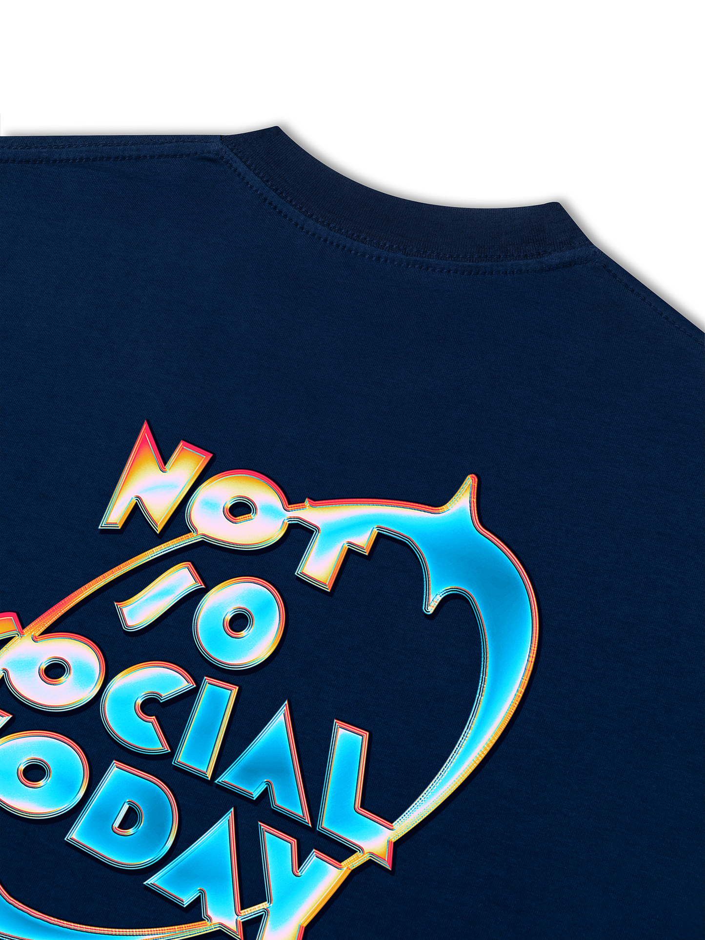 Áo Thun Relaxed Fit Not So Social Today Neon Holographic