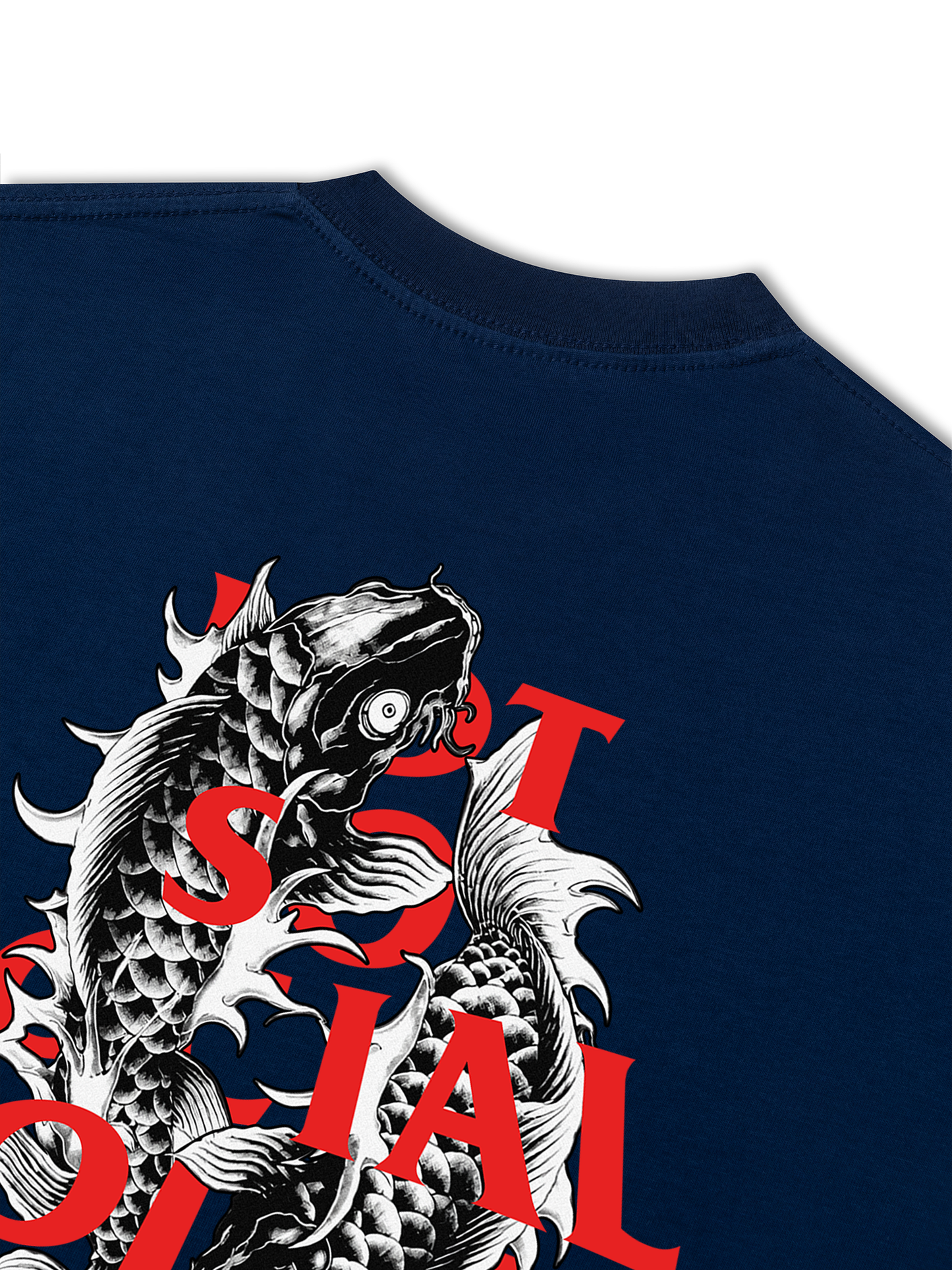 Áo Thun Relaxed Fit Not So Social Today Dark Koi Harmony