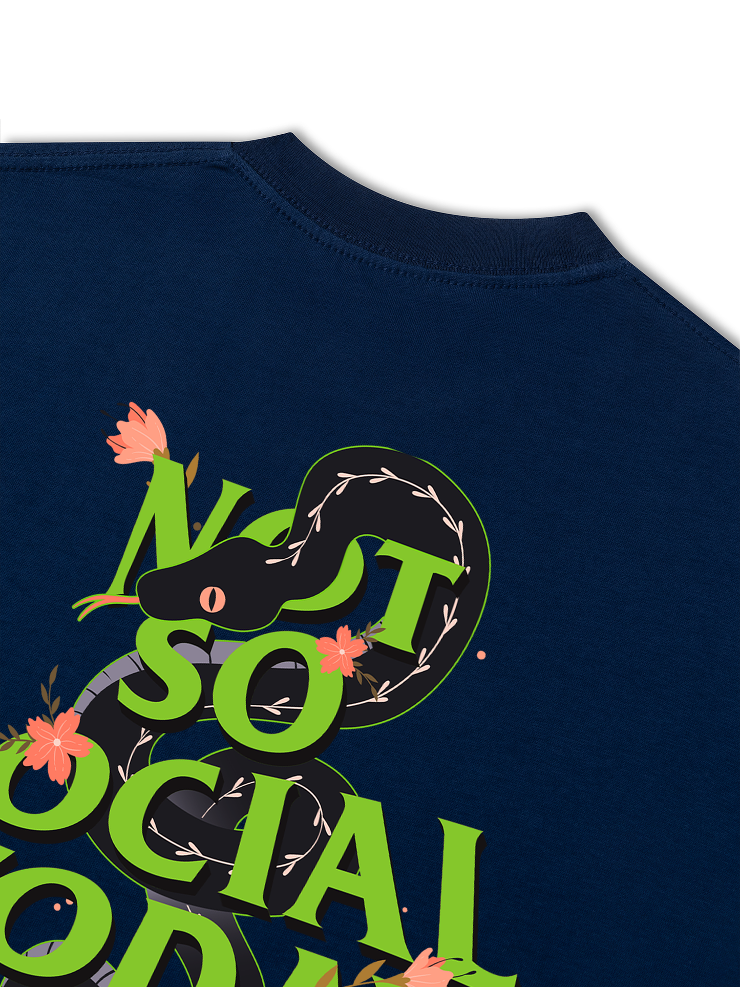 Áo Thun Relaxed Fit Not So Social Today Cherry Snake