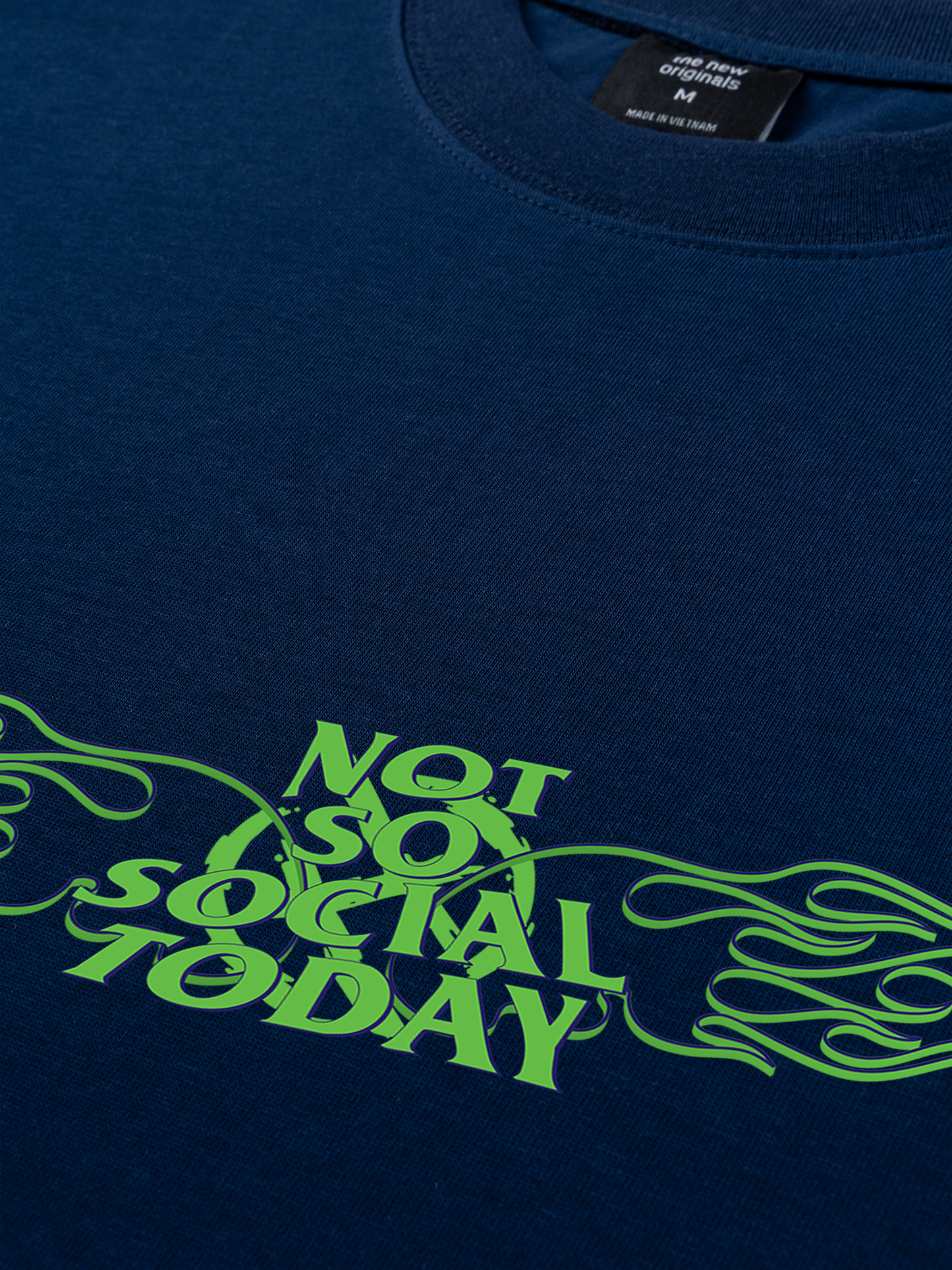 Áo Thun Relaxed Fit Not So Social Today Green Fire