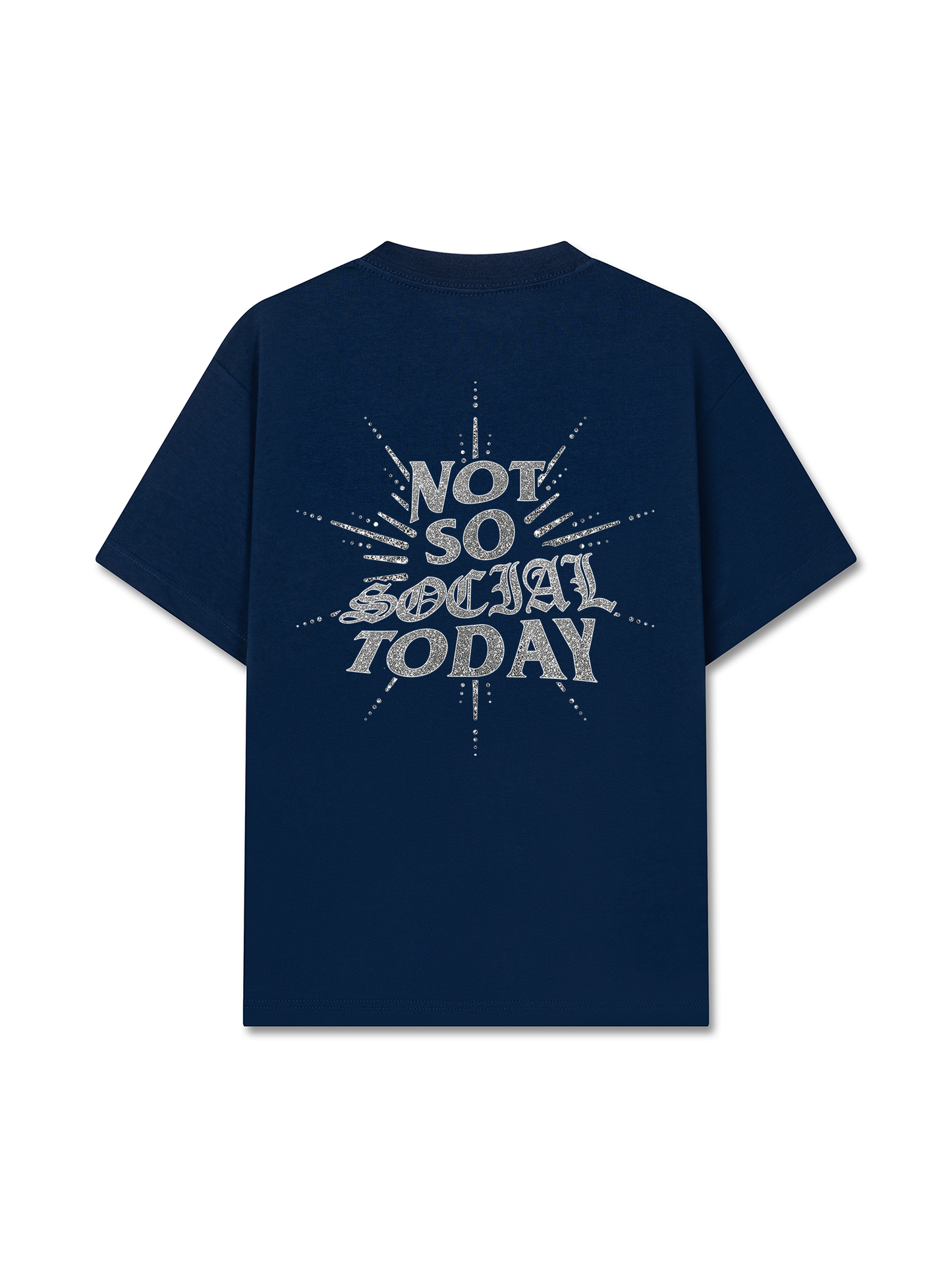 Áo Thun Relaxed Fit Not So Social Today Silver Glitter