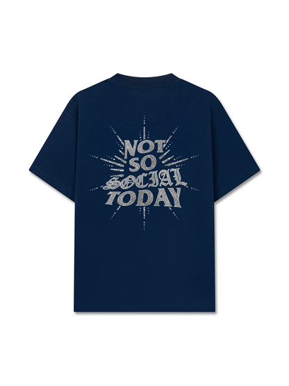 Áo Thun Relaxed Fit Not So Social Today Silver Glitter