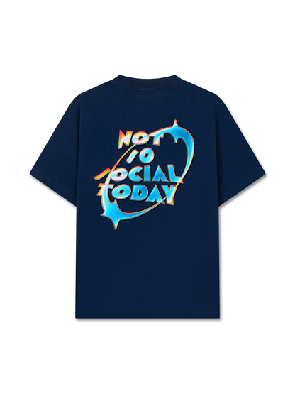 Áo Thun Relaxed Fit Not So Social Today Neon Holographic