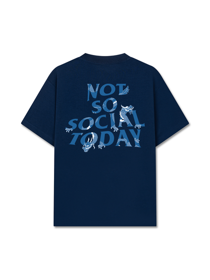 Áo Thun Relaxed Fit Not So Social Today Blue Dragon