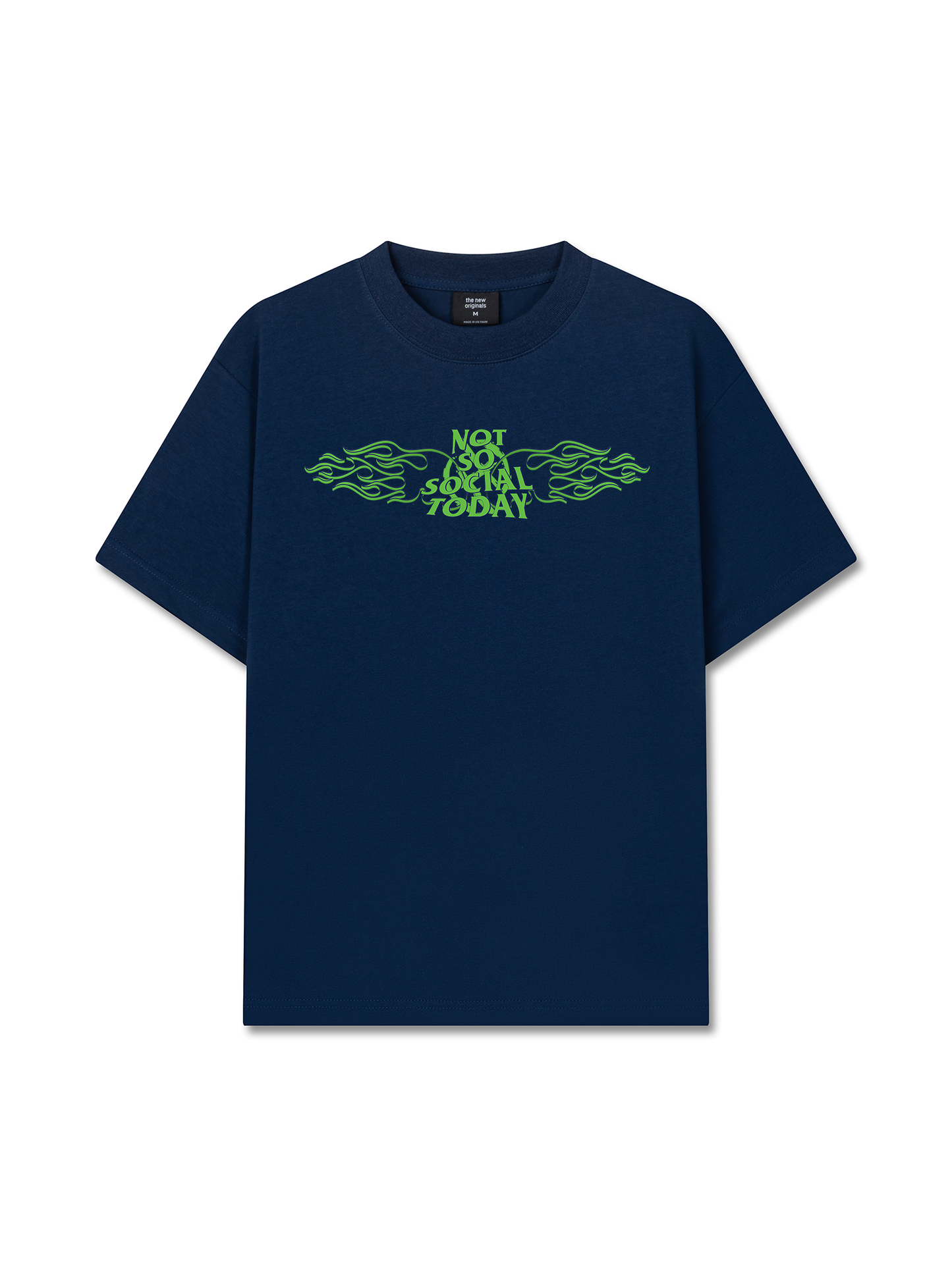 Áo Thun Relaxed Fit Not So Social Today Green Fire