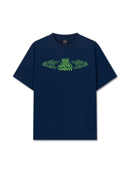Áo Thun Relaxed Fit Not So Social Today Green Fire