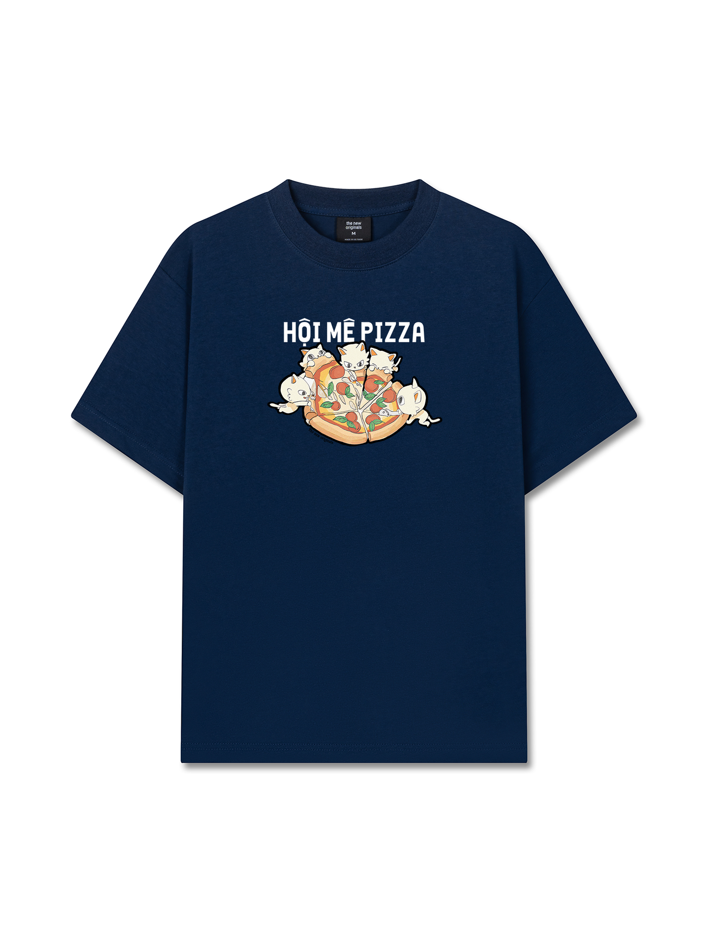 Áo Thun Relaxed Fit Hội Mèo Mê Pizza
