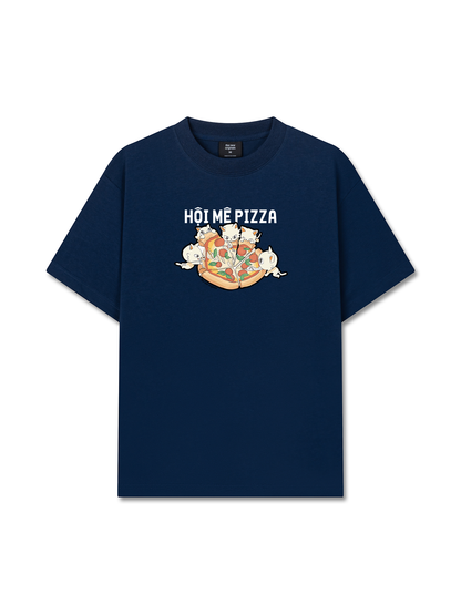 Áo Thun Relaxed Fit Hội Mèo Mê Pizza
