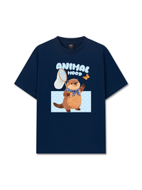 Áo Thun Relaxed Fit Animal Beaver Catches Butterflies