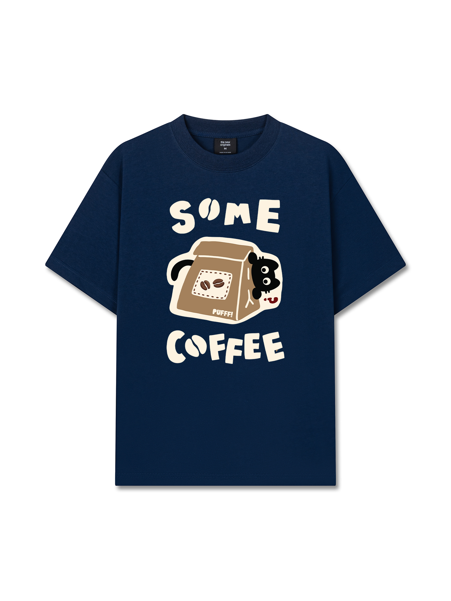 Áo Thun Relaxed Fit Coffee Some Coffee Cute Cat