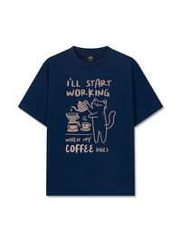 Áo Thun Relaxed Fit Coffee I'll Start Working
