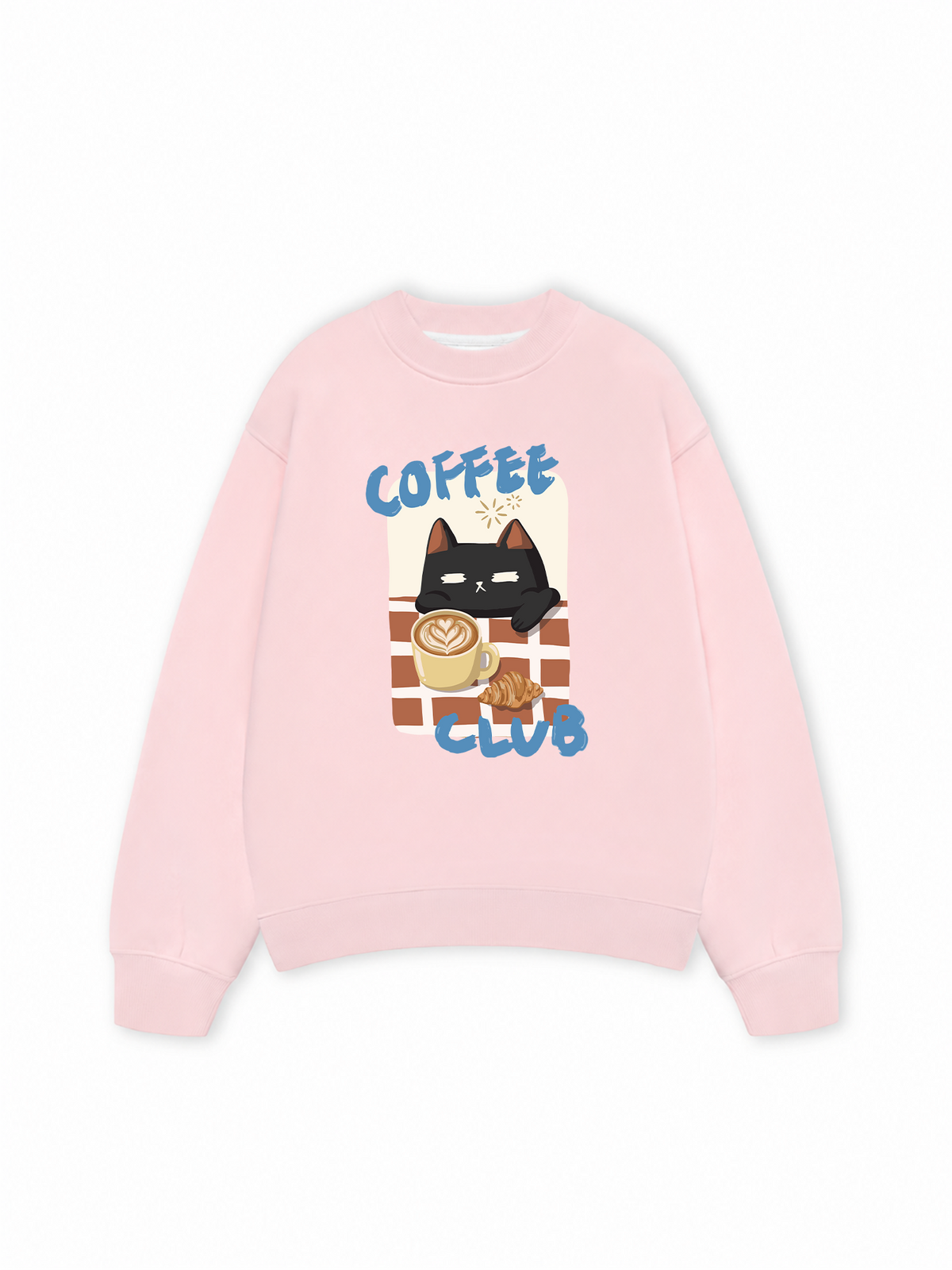 Áo Sweater Nỉ Hai Da Coffee Club Black Cat