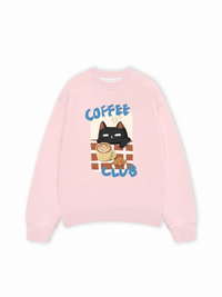 Áo Sweater Nỉ Hai Da Coffee Club Black Cat