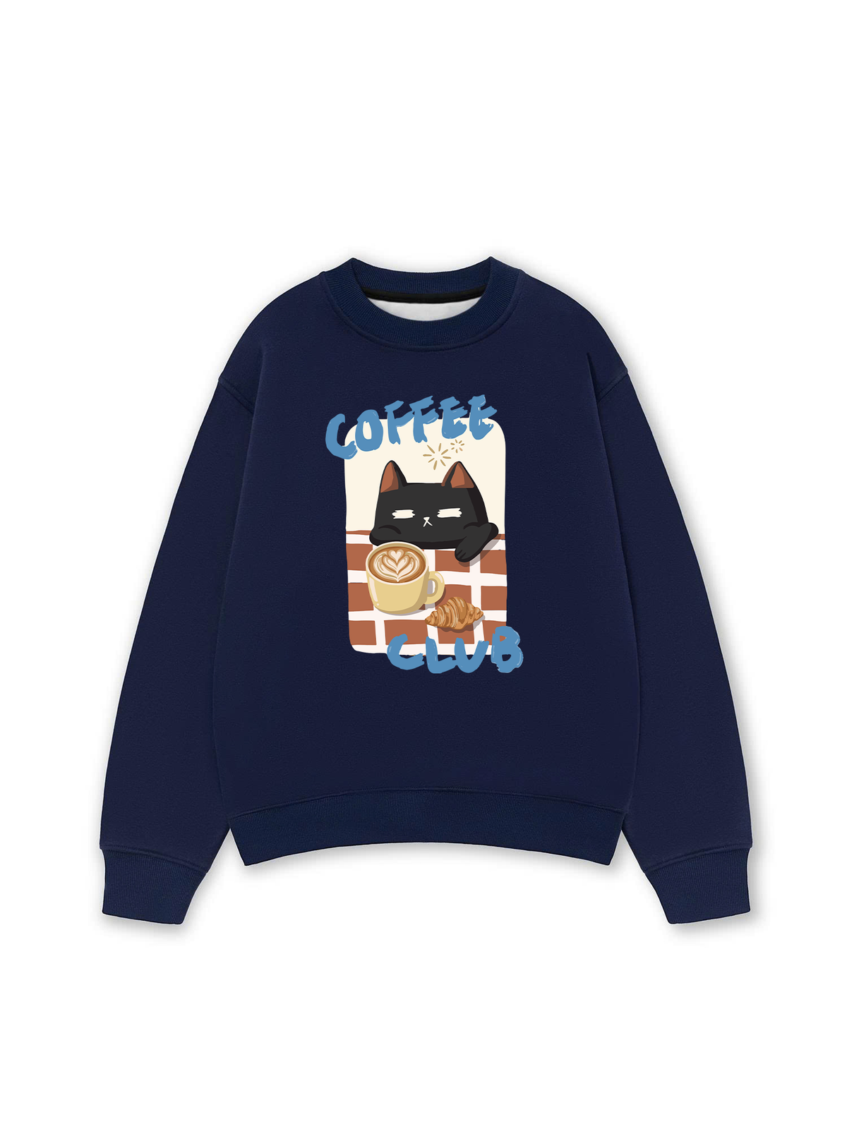 Áo Sweater Nỉ Hai Da Coffee Club Black Cat