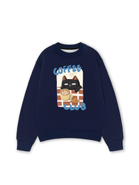 Áo Sweater Nỉ Hai Da Coffee Club Black Cat