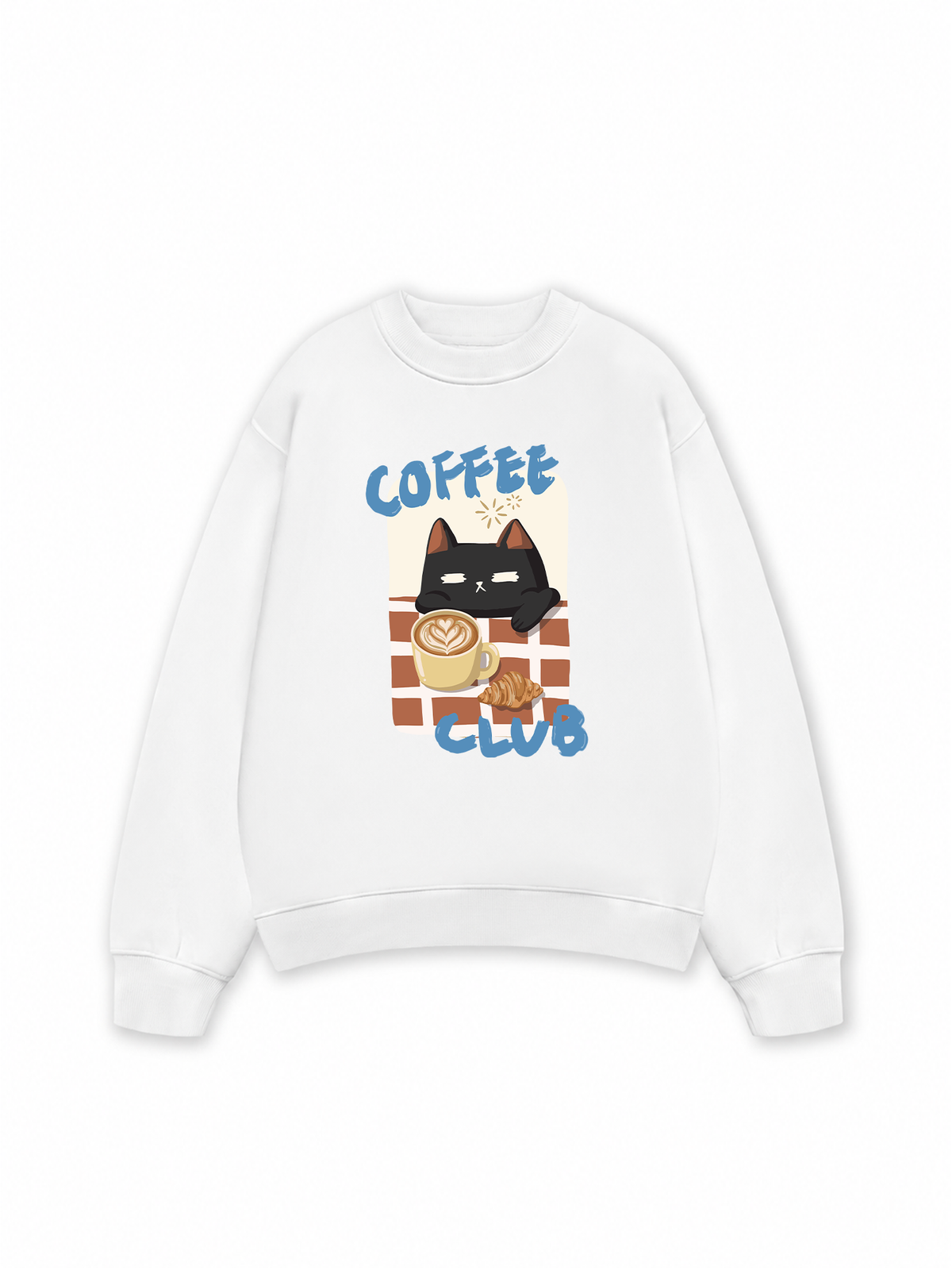 Áo Sweater Nỉ Hai Da Coffee Club Black Cat