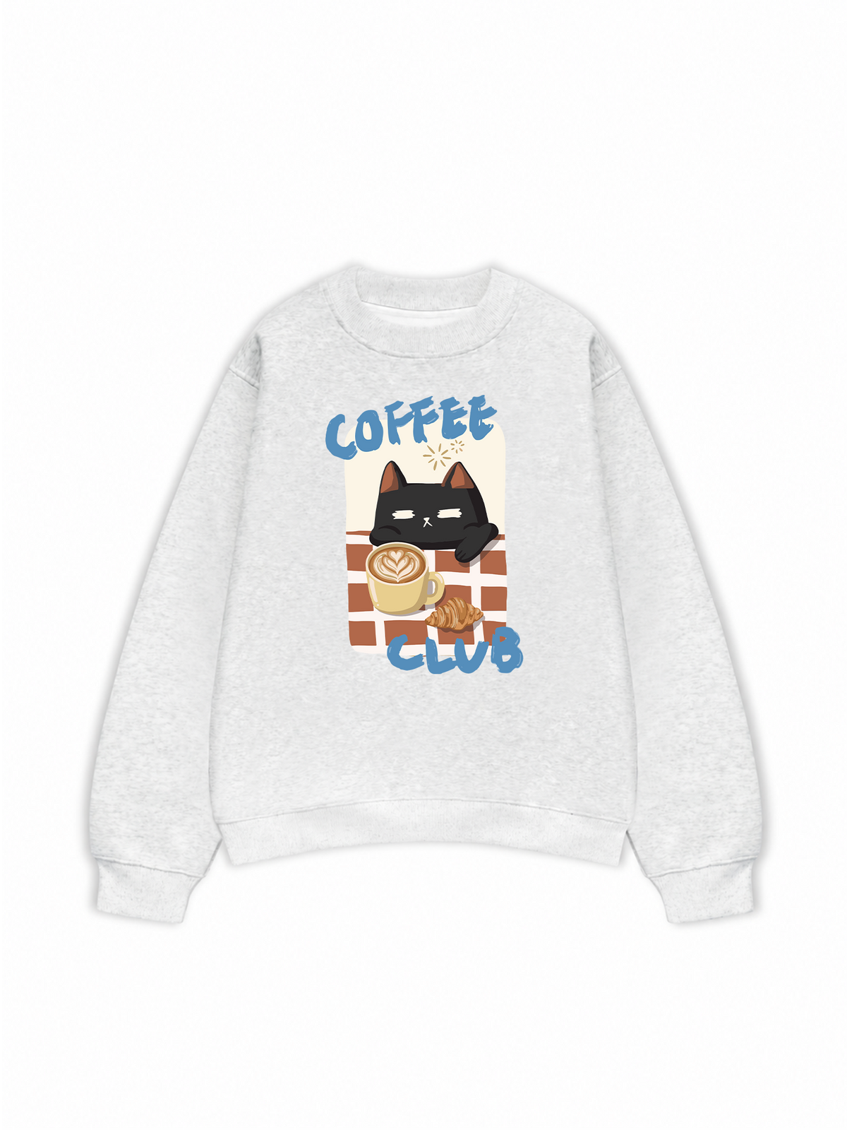Áo Sweater Nỉ Hai Da Coffee Club Black Cat