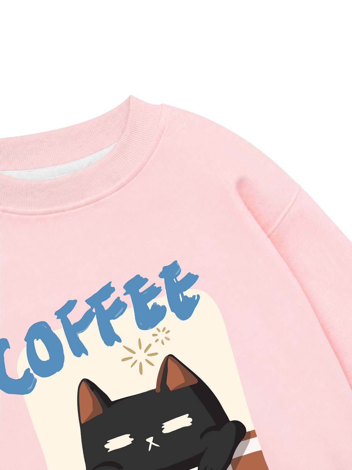 Áo Sweater Nỉ Hai Da Coffee Club Black Cat