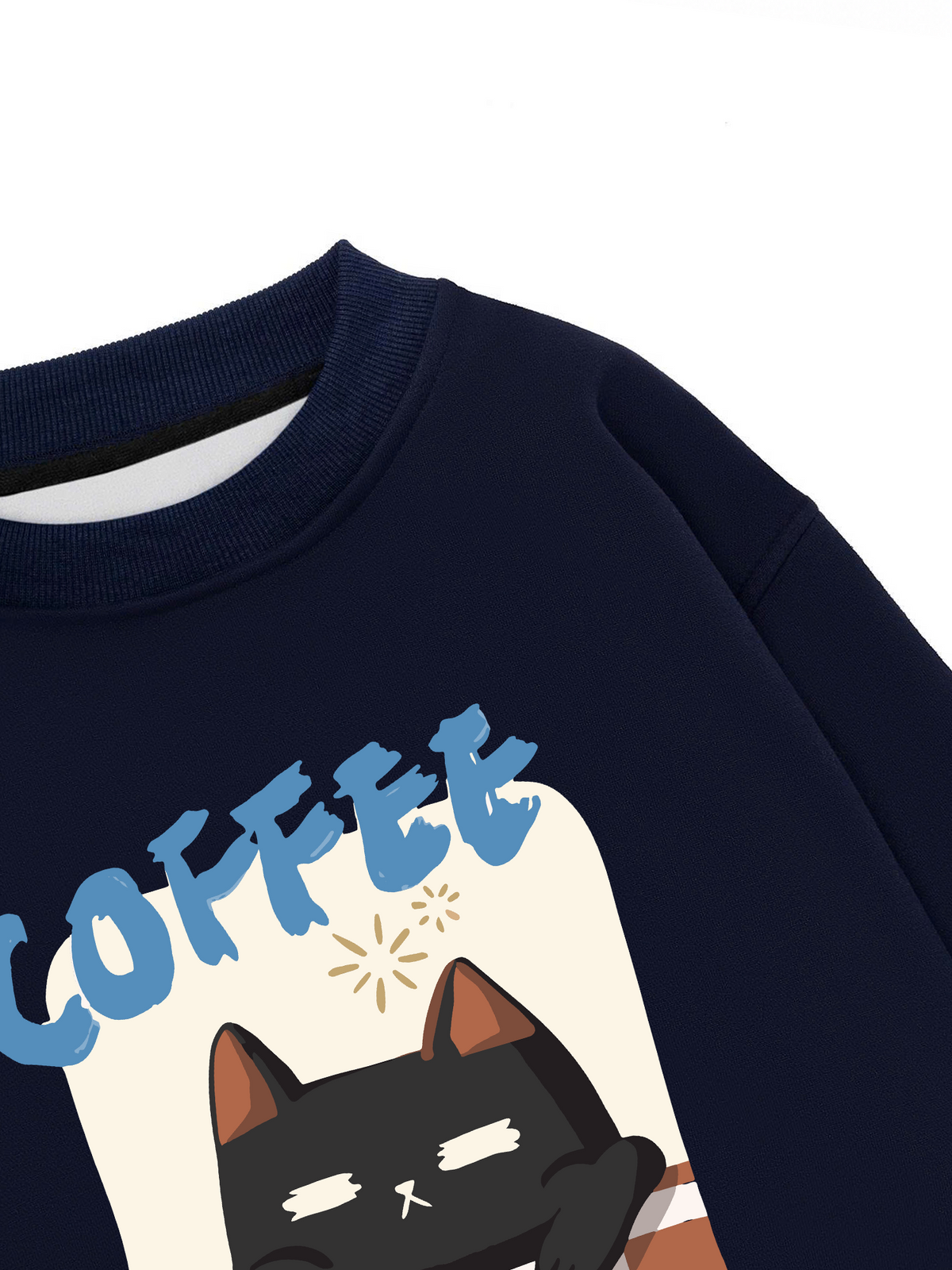 Áo Sweater Nỉ Hai Da Coffee Club Black Cat