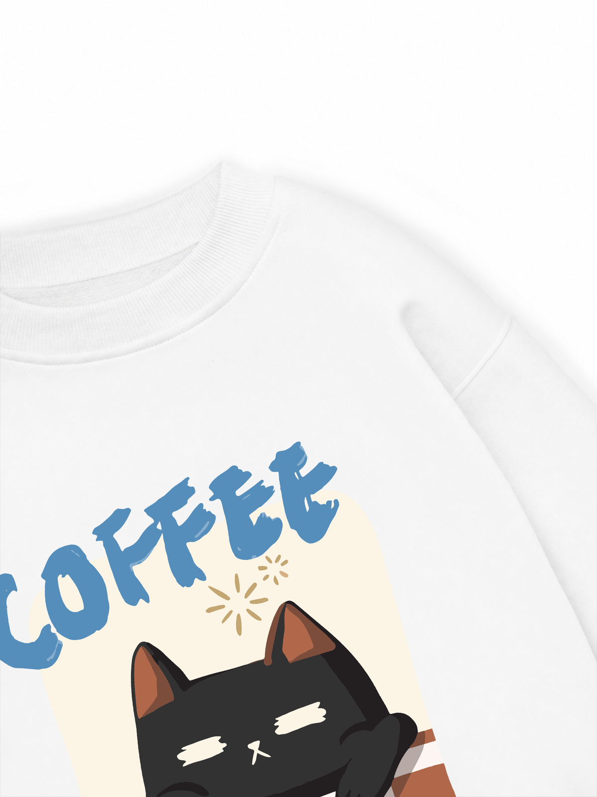 Áo Sweater Nỉ Hai Da Coffee Club Black Cat