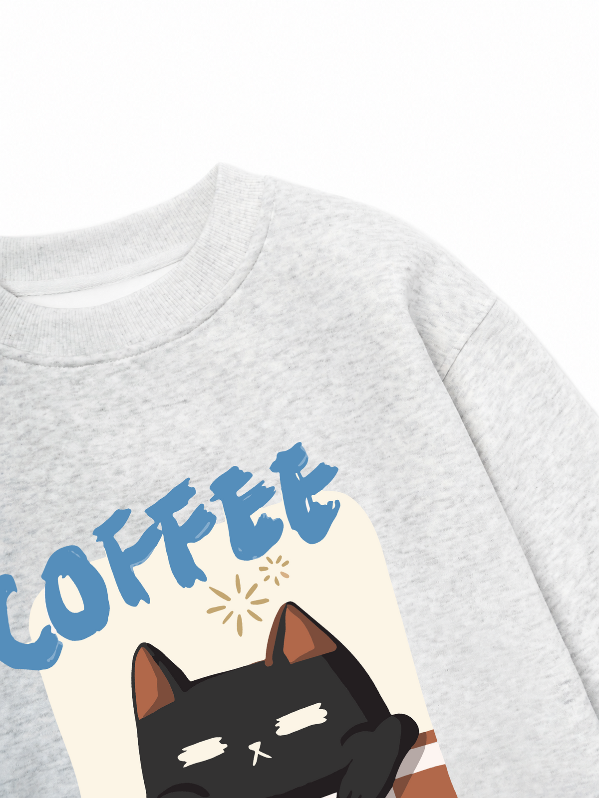 Áo Sweater Nỉ Hai Da Coffee Club Black Cat