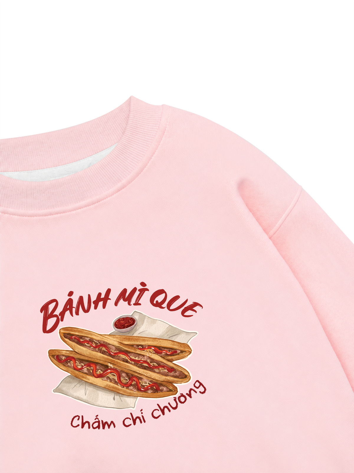 Áo Sweater Nỉ Hai Da Bánh Mì Que Chấm Chí Chương