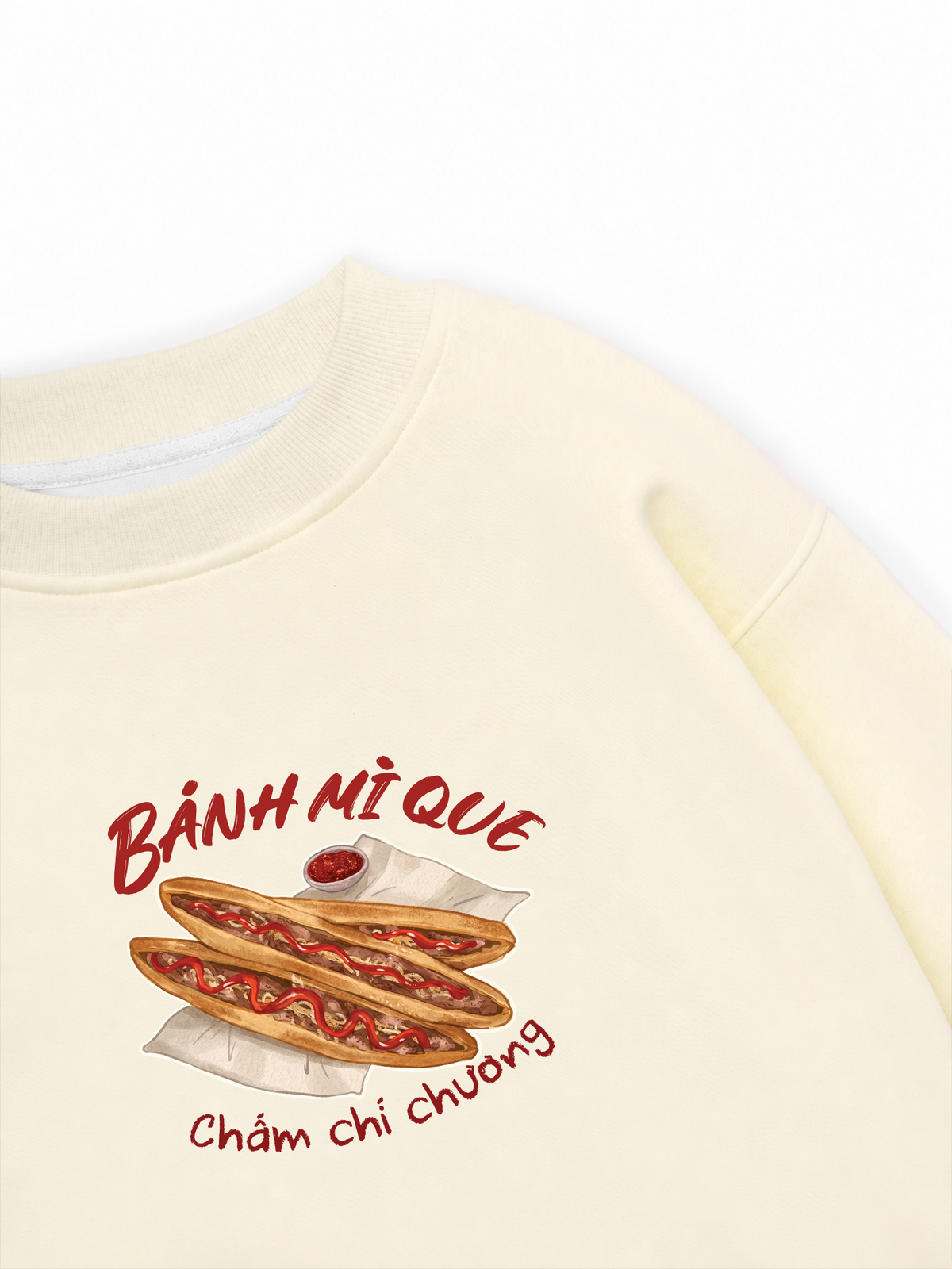 Áo Sweater Nỉ Hai Da Bánh Mì Que Chấm Chí Chương