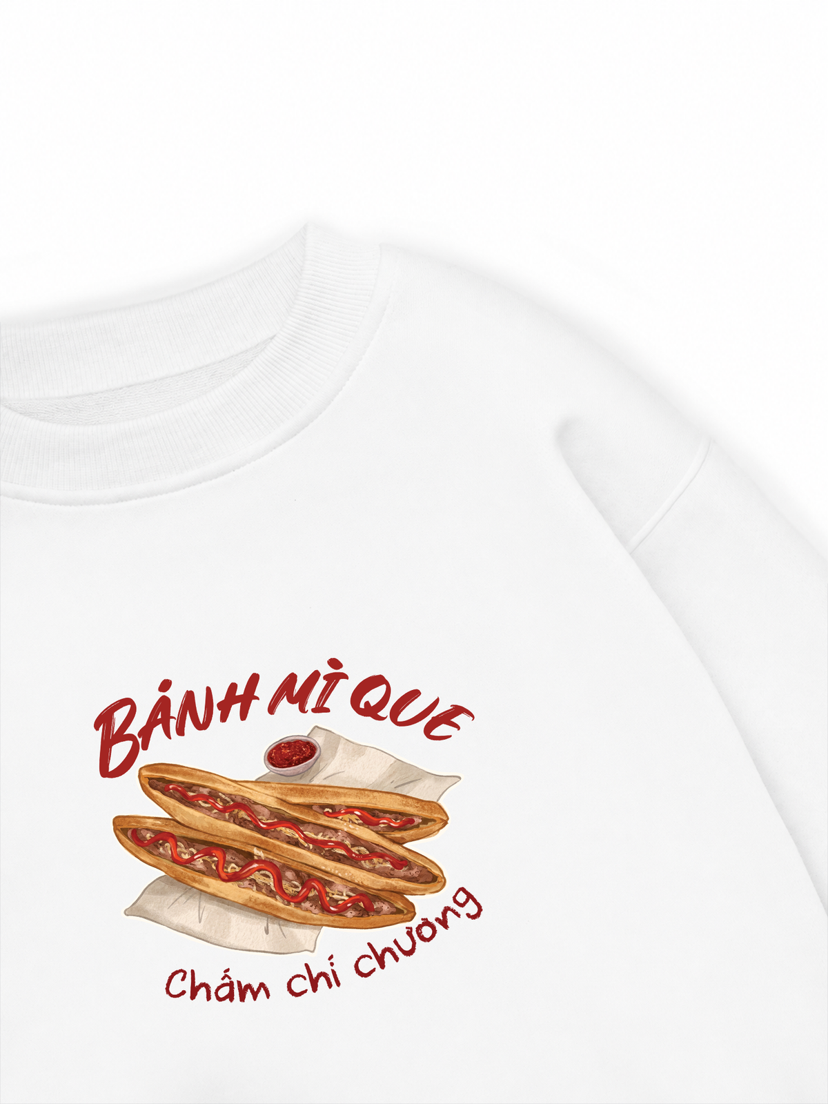 Áo Sweater Nỉ Hai Da Bánh Mì Que Chấm Chí Chương