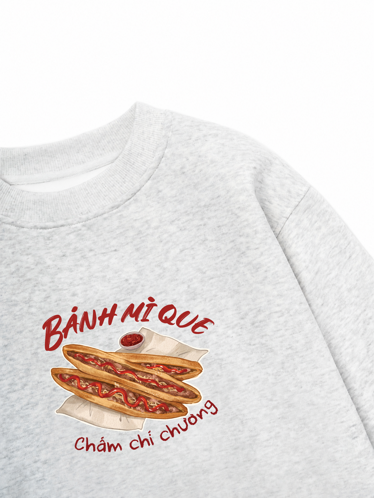Áo Sweater Nỉ Hai Da Bánh Mì Que Chấm Chí Chương