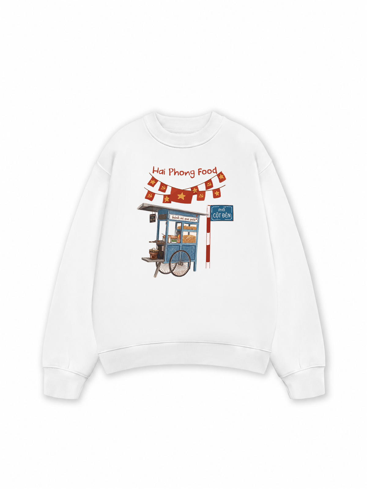 Áo Sweater Nỉ Hai Da Hai Phong Food Phố Cột Đèn