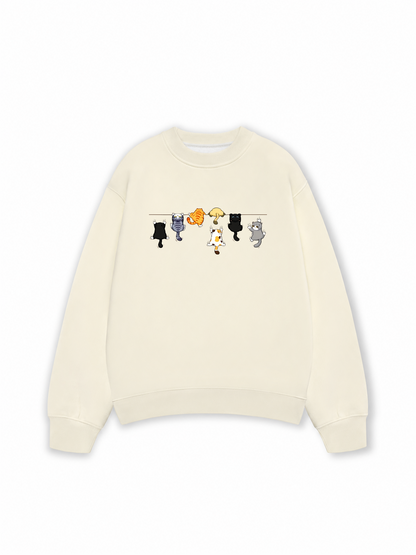 Áo Sweater Nỉ Hai Da TNO Cat Line Up